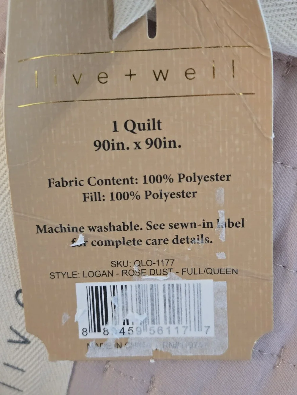 NWT Live + Well Logan Queen Size Quilt 90x90